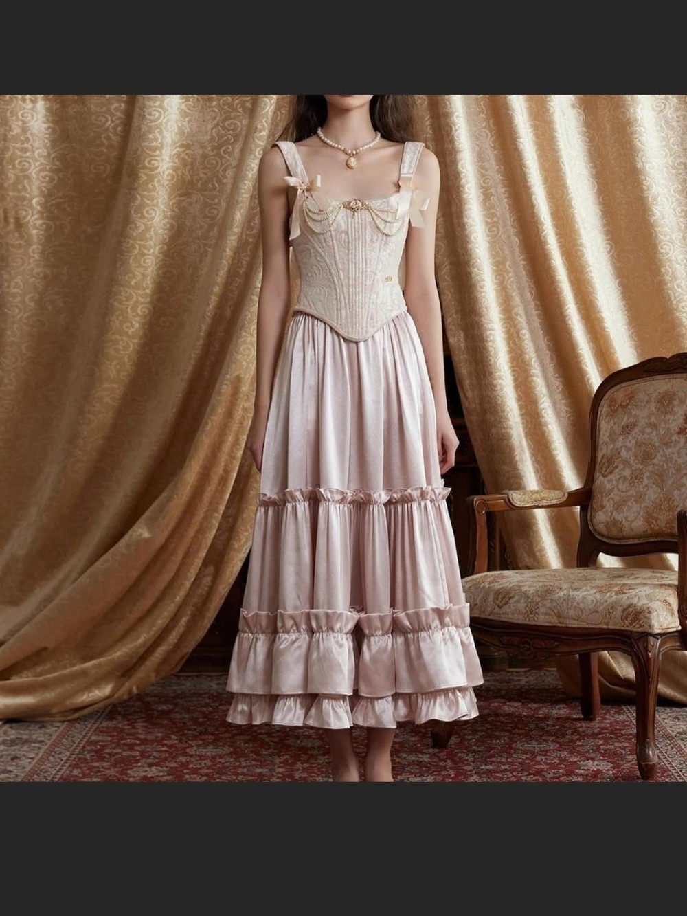 Lacemade Princess Cynthia Corset And Skirt Set Size Large NWT